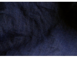 Ткань "Dark Blue" с эффектом помятости (stone wash) 100% лён